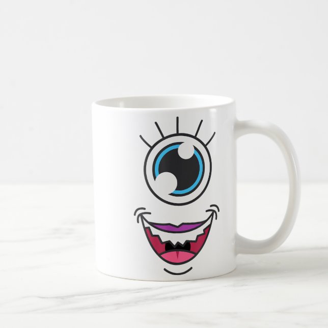 Funny Y Monster Eyeball Face Halloween  Kaffemugg (Höger)