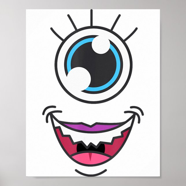 Funny Y Monster Eyeball Face Halloween  Poster (Framsidan)
