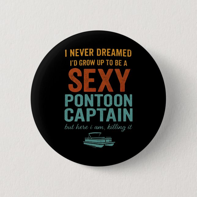Funny Y Pontoon Captain Tee Funny Lake Boating Gif Knapp (Framsida)