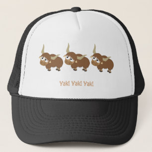 Funny Yak Yak Yak Pun Cute Tecknad Yaks Keps