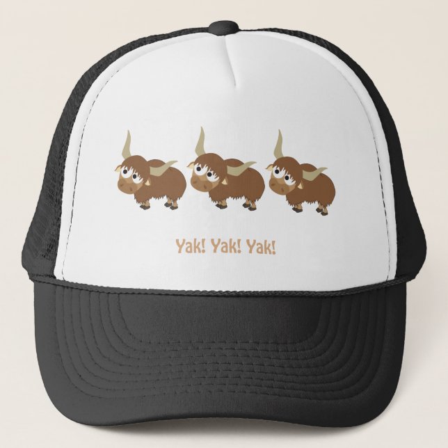 Funny Yak Yak Yak Pun Cute Tecknad Yaks Keps (Framsida)