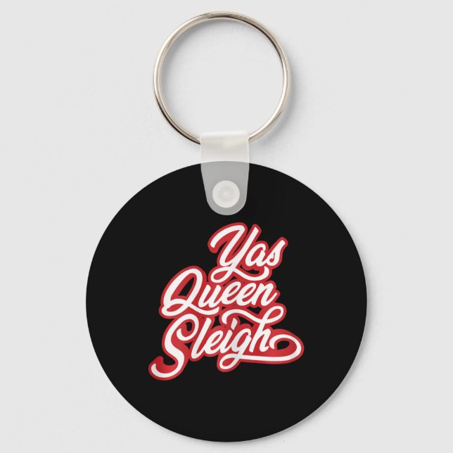 Funny Yas Queen Sleigh Nyckelring (Framsida)