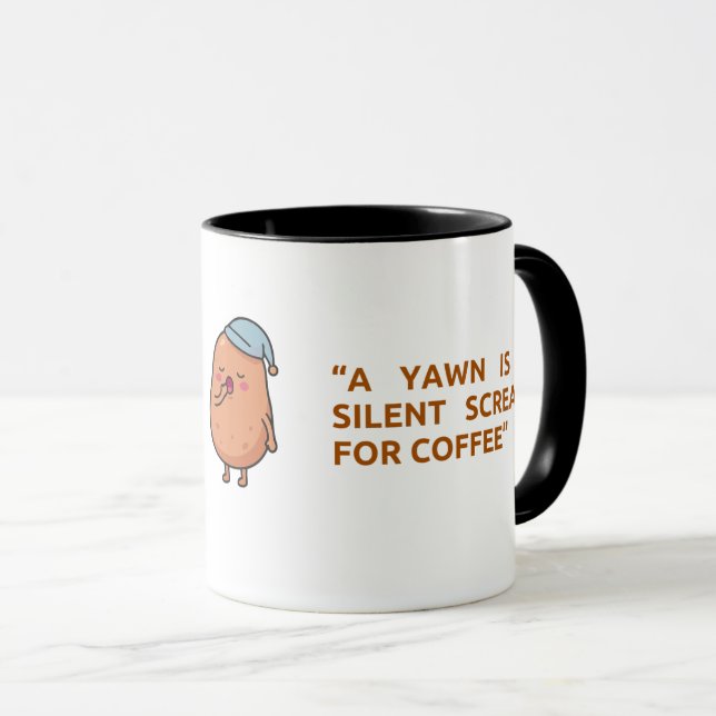 Funny yawn designed trendy  mugg (Framsida höger)