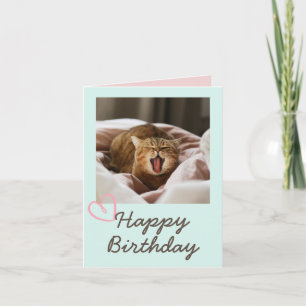 Funny Yawning Cat och Grattis på födelsedagen Kort