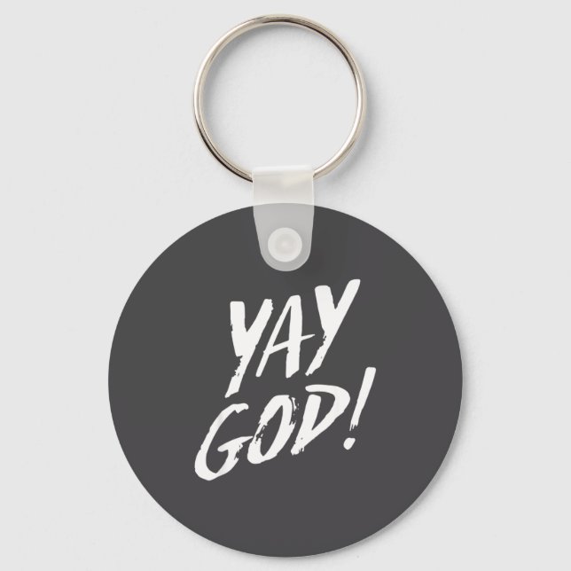 Funny Yay God Graphic Jesus Christian Religion Gif Nyckelring (Framsida)