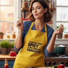 Funny Yellow Apron - Spicy Food & Sarcastic  Förkläde