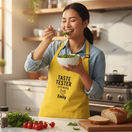 Funny Yellow Apron - Taste Tester in Training Förkläde
