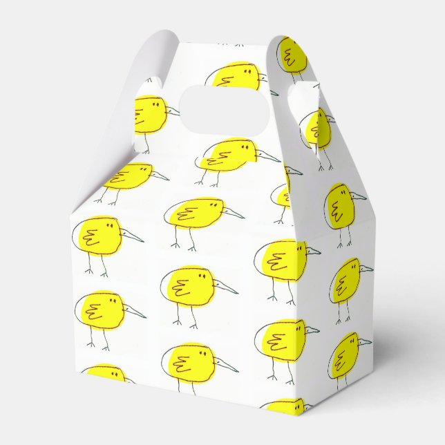 Funny Yellow Cartoon Birds Doodle Drawing  Presentaskar (Framsidan Sidan)