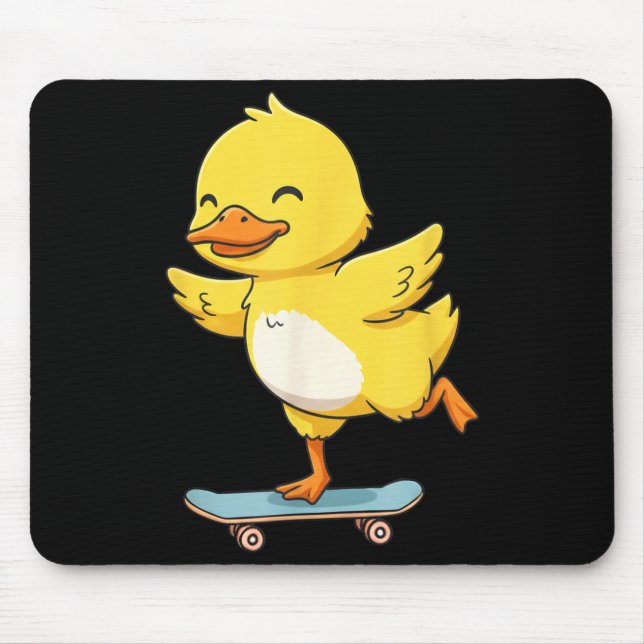 Funny Yellow Duck Skater Skateboard Ballerina Zoo  Musmatta (Framsidan)
