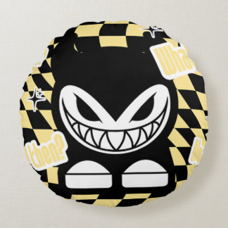 Funny Yellow Labubou-Inspired Rund Kudde