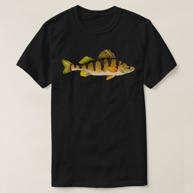 Funny Yellow Perch Fishing Freshwater Fish Angler  T Shirt (Design framsida)