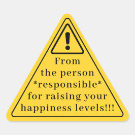 Funny Yellow “Warning” Triangle Gift Sticker Triangelformat Klistermärke