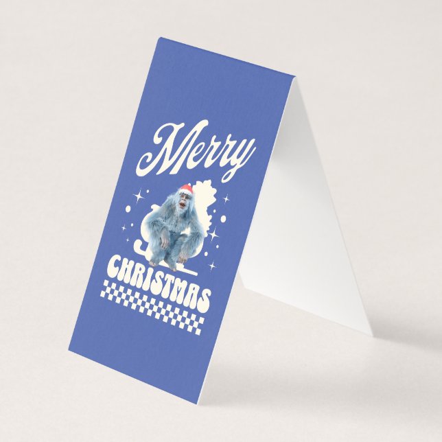 Funny Yeti - Merry Christmas Kort (Framsida)