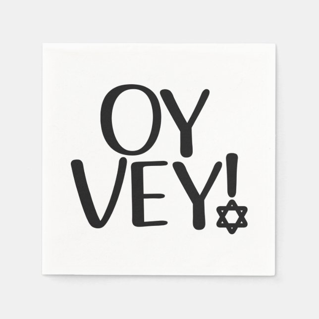 Funny Yiddisk fras - Oy Vey, Jewish Helgdag Gift Pappersservett (Framsidan)
