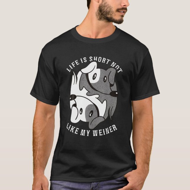 Funny Ying Yang Hund Dachshund Quote T Shirt (Framsida)