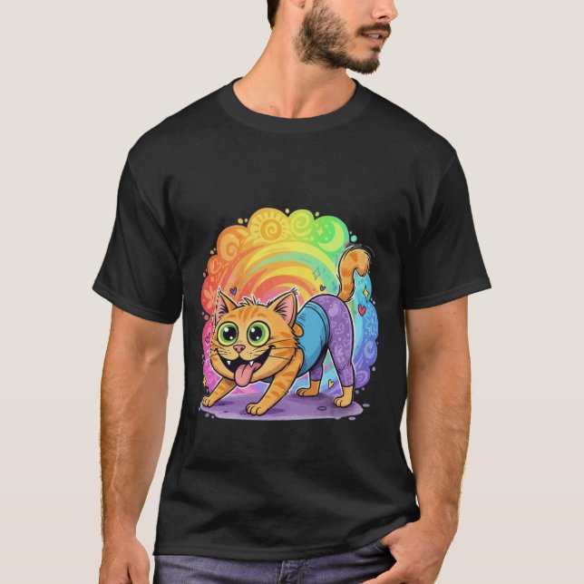 Funny Yoga Cat T-Shirt – Cute Pet Lover Gift”  (Framsida)