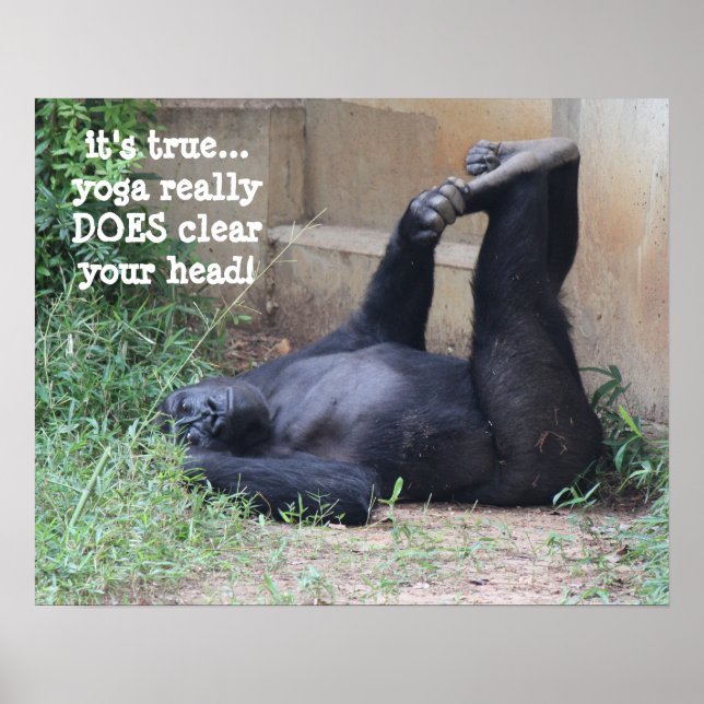 Funny Yoga Gorilla Poster (16 x 20) (Framsidan)