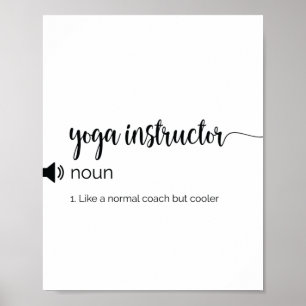 Funny Yoga-instruktionsdefinition Poster