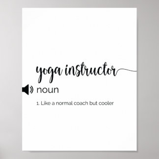 Funny Yoga-instruktionsdefinition Poster