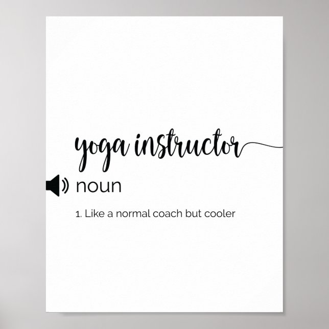 Funny Yoga-instruktionsdefinition Poster (Framsidan)