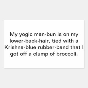 Funny yoga Krishna man-bun Hankamer Artjunkhaus Om Rektangulärt Klistermärke