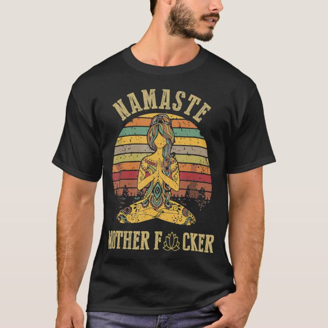 Funny Yoga Namaste Mor f  T Shirt (Framsida)