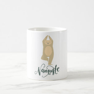 Funny Yoga Pose Bear Kaffemugg