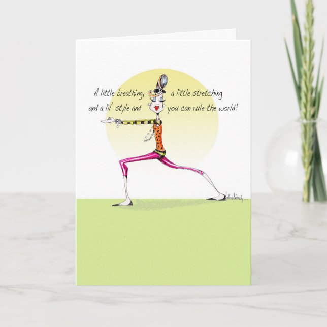 Funny Yoga Pose-födelsedagskort Kort (Framsida)
