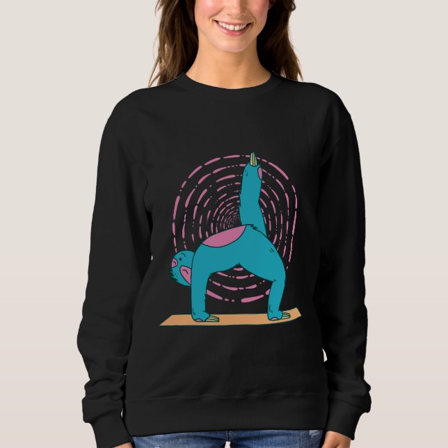 Funny Yoga Sloth T Shirt (Framsida)