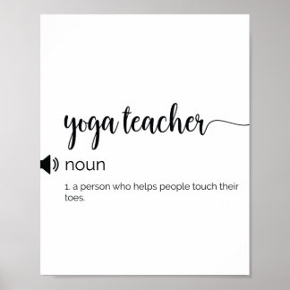 Funny Yoga Teacher-definition Poster