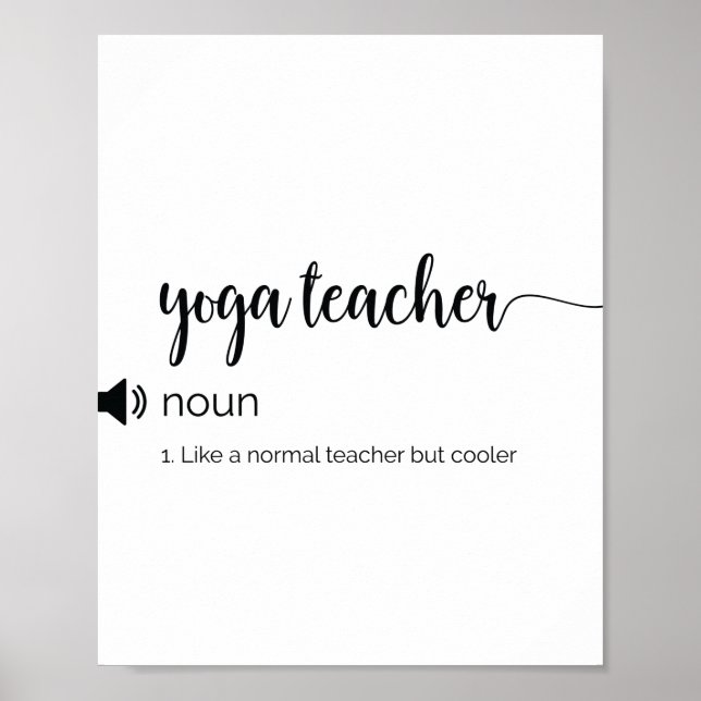 Funny Yoga Teacher-definition Poster (Framsidan)