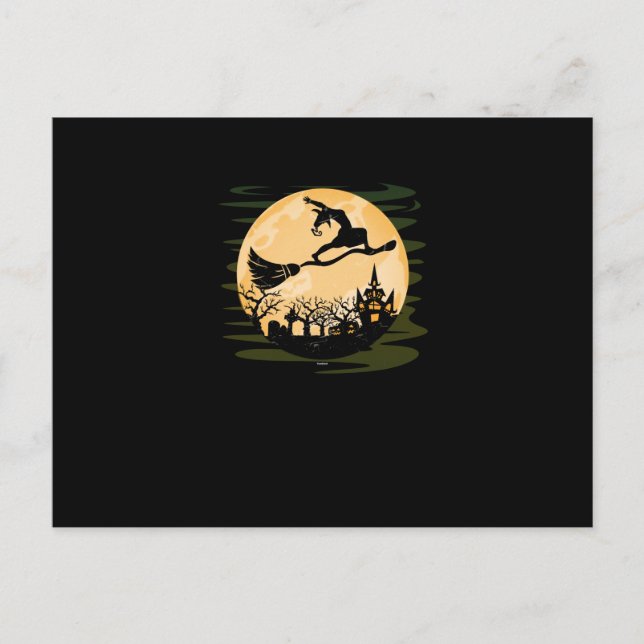 Funny Yoga Witch Women Girls Halloween Costume Helg Vykort (Framsida)