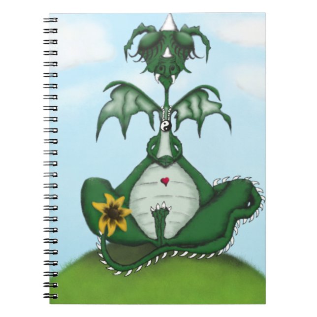 Funny Yogi Dragon Painting Anteckningsbok (Framsidan)