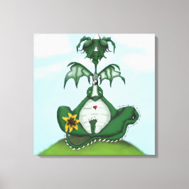 Funny Yogi Dragon Painting Canvastryck