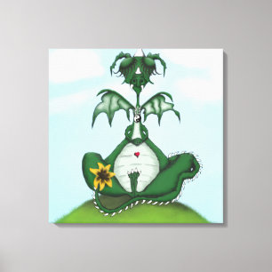 Funny Yogi Dragon Painting Canvastryck