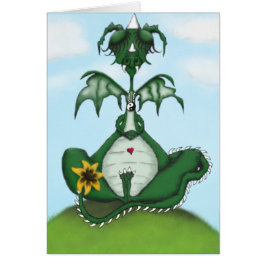 Funny Yogi Dragon Painting Hälsningskort