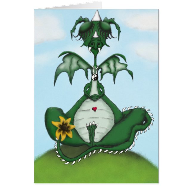 Funny Yogi Dragon Painting Hälsningskort (Framsidan)