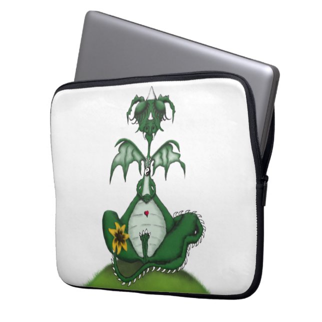 Funny Yogi Dragon Painting Laptop Fodral (Framsidan Vänster)