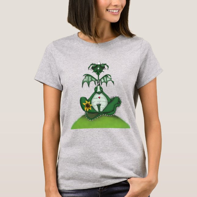 Funny Yogi Dragon Painting T Shirt (Framsida)