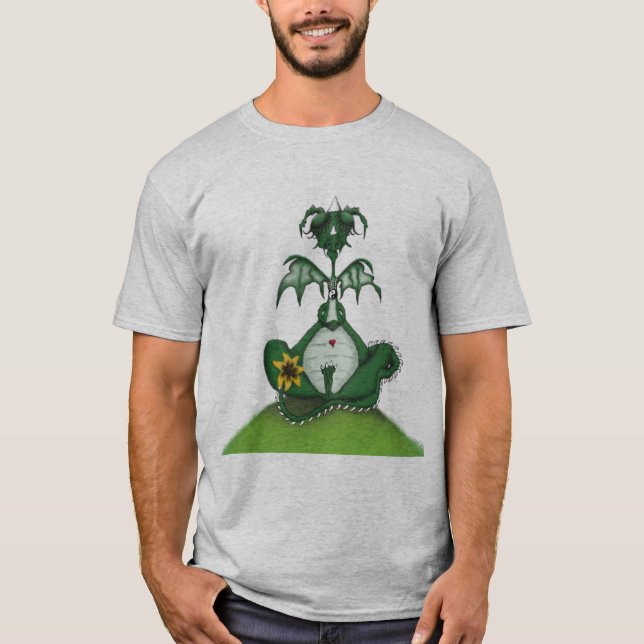 Funny Yogi Dragon Painting T Shirt (Framsida)