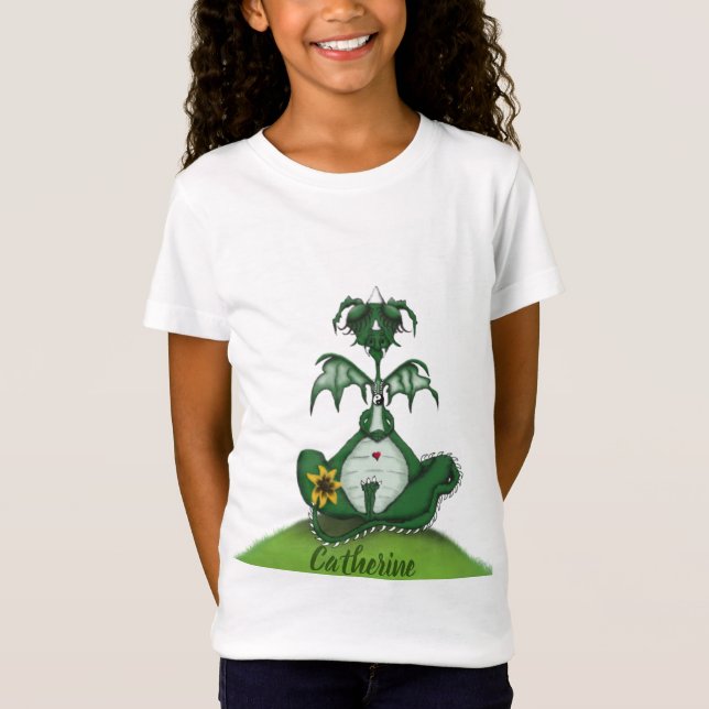 Funny Yogi Dragon Painting T Shirt (Framsida)