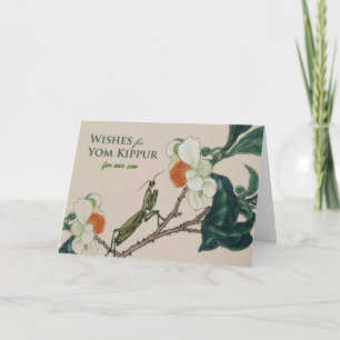 Funny Yom Kippur för vår son Praying Mantis Kort