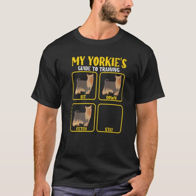 Funny Yorkie Yorkshire terrier dog training guide  T Shirt (Framsida)