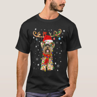 Funny Yorkshire Hund jul Reindeer Ljus Julafton T Shirt
