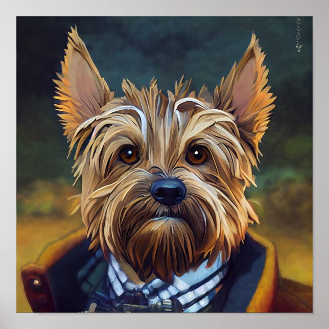 Funny Yorkshire Terrier Anthropomorphic Hund Art Poster (Framsidan)