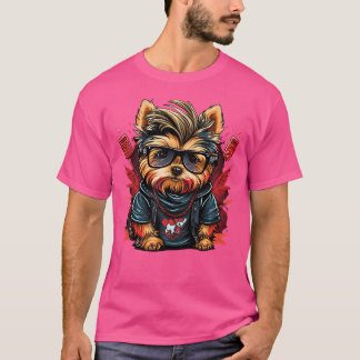 Funny Yorkshire Terrier Cute Rapper Hip hop Rb T Shirt