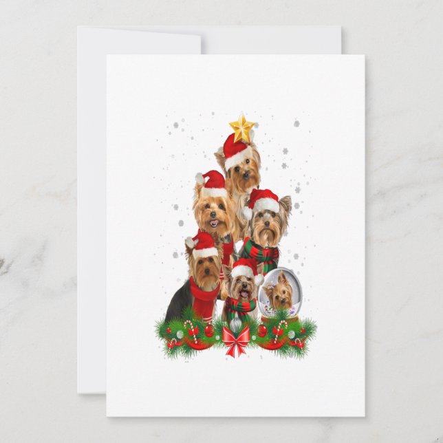 Funny Yorkshire Terrier Dog Christmas Tree Gift Meddelande (Framsida)