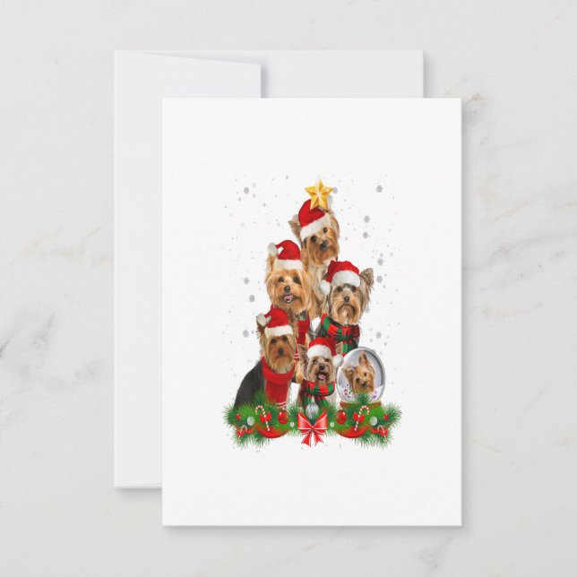 Funny Yorkshire Terrier Hund Julgran Gift OSA Kort (Framsida)
