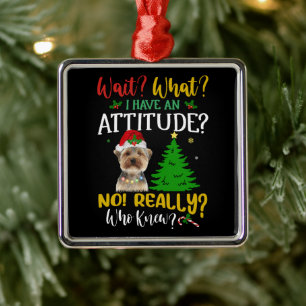 Funny Yorkshire Terrier Hund Julgransprydnad Metall
