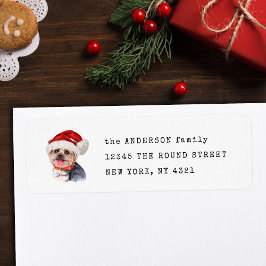 Funny Yorkshire Terrier Julafton Hund Returadress Etikett